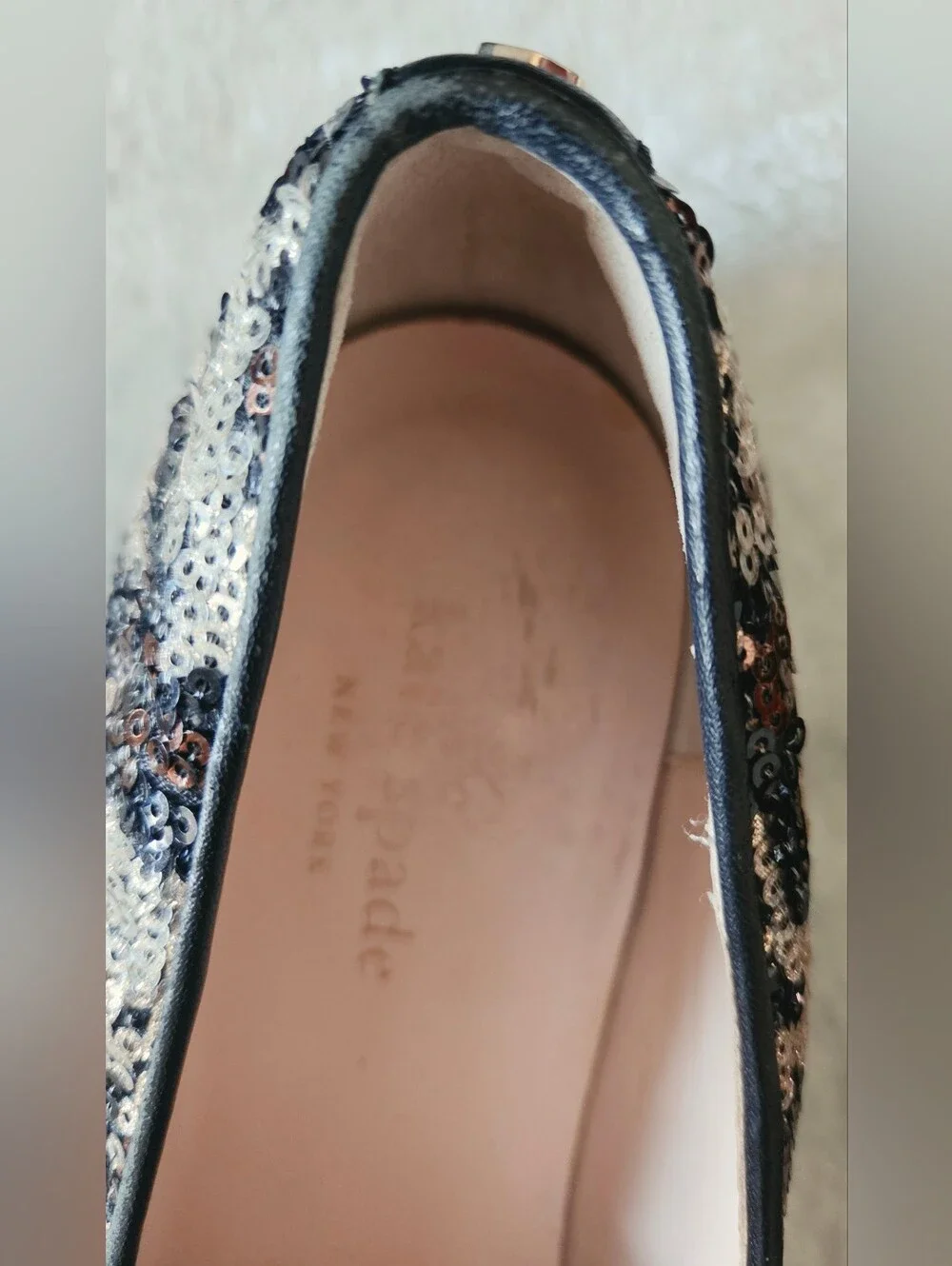 kate spade Sequin Leopard-Print Loafers in Black, Gold & Cream